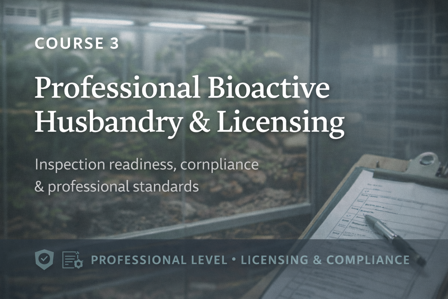 Professional Bioactive Husbandry & Licensing